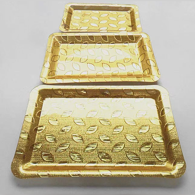 JINGMEI Golden Plastic Plate(For specific pricing, please contact customer service)Extra-Thick Creative Snack Tray Party Platter