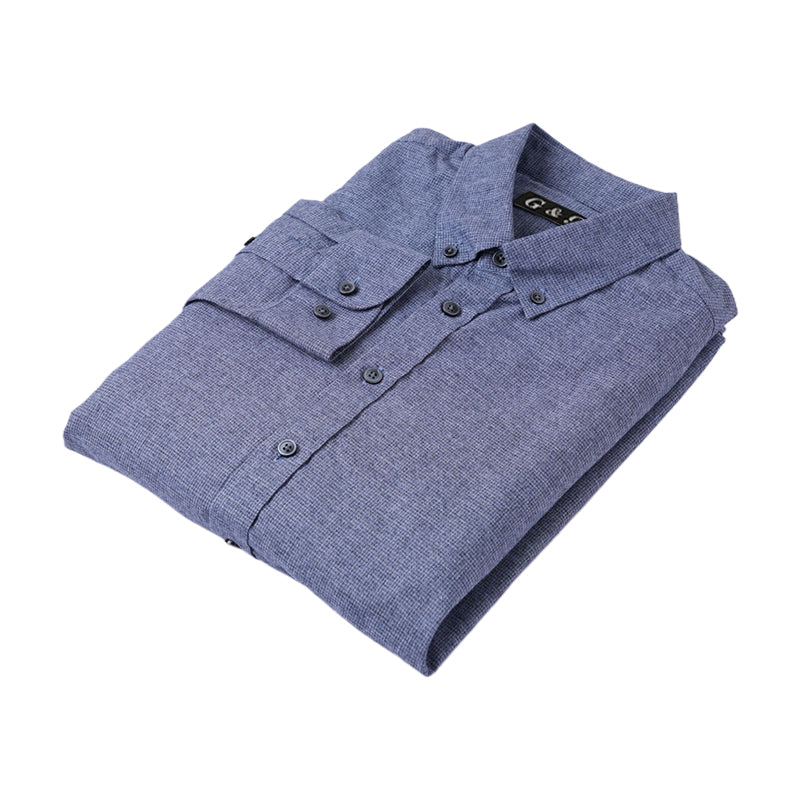 LESHI 2025 Autumn and winter new cotton color spun brushed casual shirt haute couture Business Shirt comforts Slim Appear temperament long-sleeved shirt