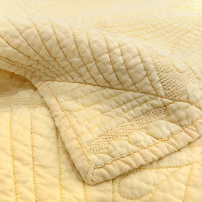 GANGZHENG 1pcs Cotton Plain Bed Cover (Banana leaf) Pure cotton bed mattress household bedroom padded mattress