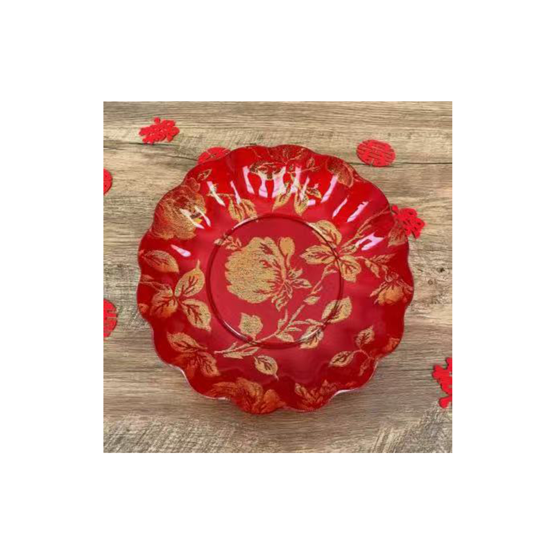 JINGMEI Round Plastic Tray 4(For specific pricing, please contact customer service)Wedding Supplies New Home Celebration Chinese-Style Fruit Tray