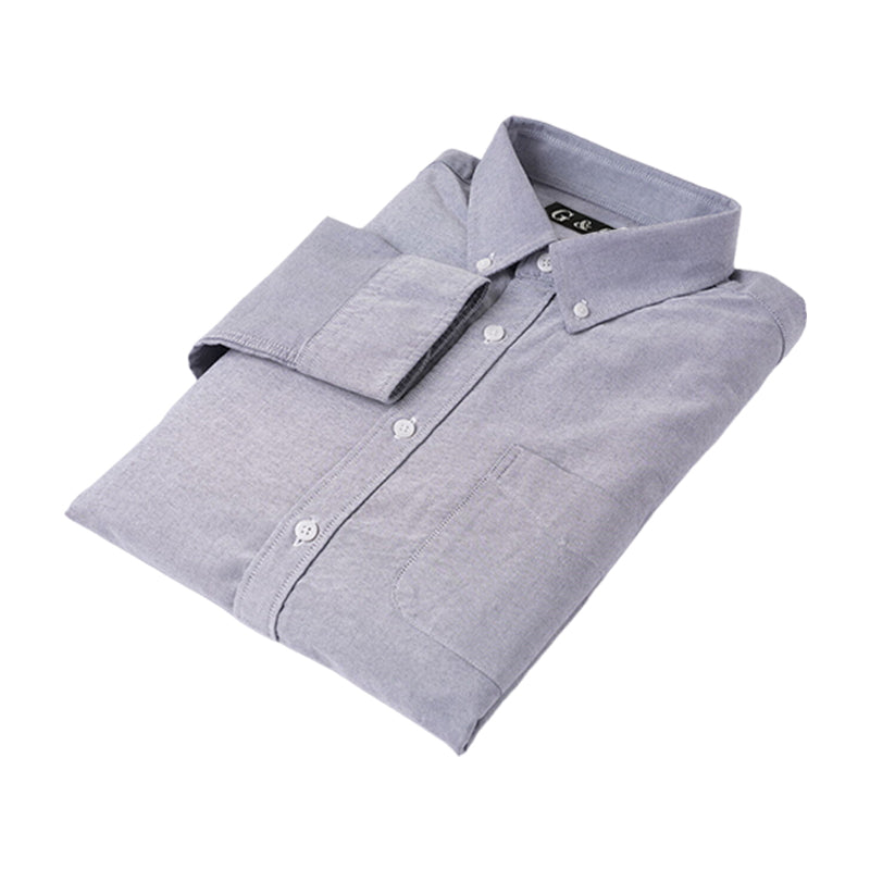 LESHI 2025 Autumn and winter new cotton oxford spinning long-sleeved shirt business casual Men's Long Sleeve Shirts non-iron and easy care