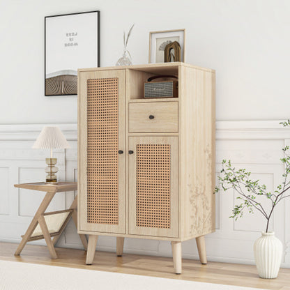 LEJIAJU sideboard   Household storage cabinet Nordic solid wood rattan side cabinet