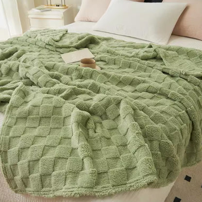 JINHUANYI Reversible Waffle Towers Hibiscus Blanket