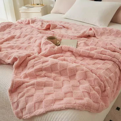 JINHUANYI Reversible Waffle Towers Hibiscus Blanket