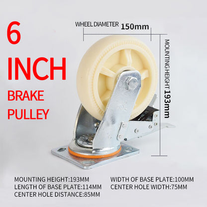 SHENGHONG Thickend Nylon Casters 02（For specific pricing, please consult customer service）Universal Wheel large caliber PP material
