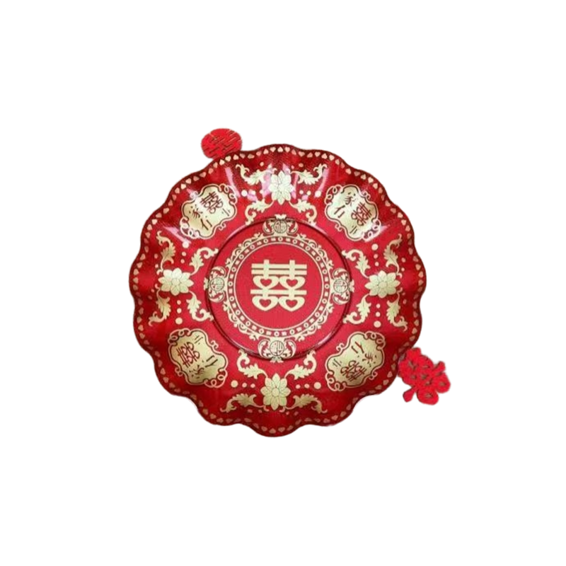 JINGMEI Round Plastic Tray 4（For specific pricing, please contact customer service）Wedding Supplies New Home Celebration Chinese-Style Fruit Tray