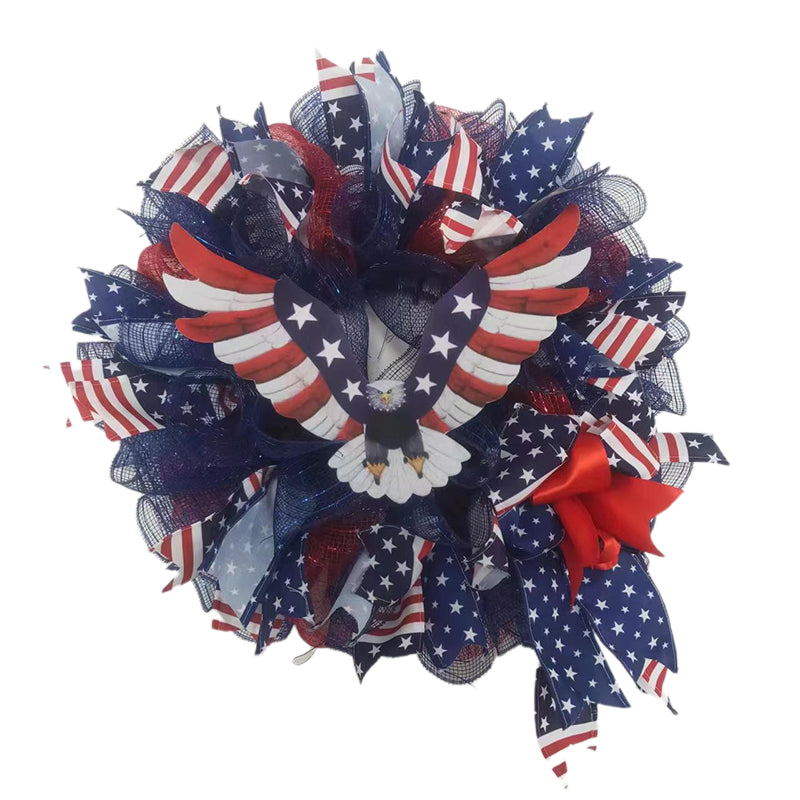 ZONGHONG wreath suspended wreath   American flag wreath wreath pendant Independence Day ornament