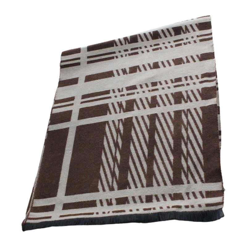 GUANZHI High Warp Wool Blend Scarf 35cm   Warm high-end scarf for men