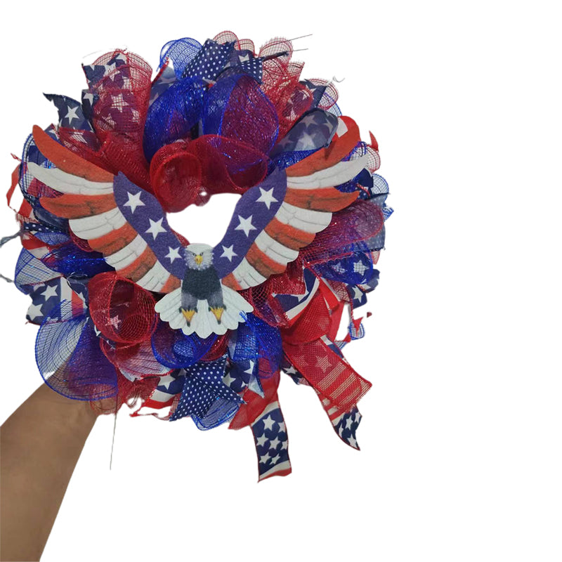 ZONGHONG wreath suspended wreath   American flag wreath wreath pendant Independence Day ornament
