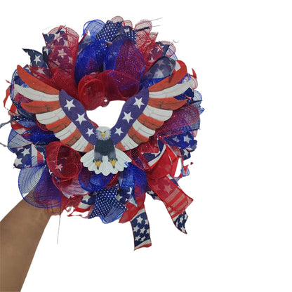 ZONGHONG wreath suspended wreath   American flag wreath wreath pendant Independence Day ornament