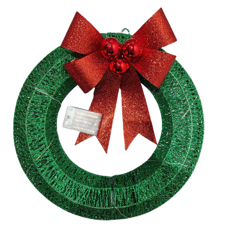 ZONGHONG props for decorations the nativity scene  Christmas wreath metal luminous bow wreath scene decoration arrangement