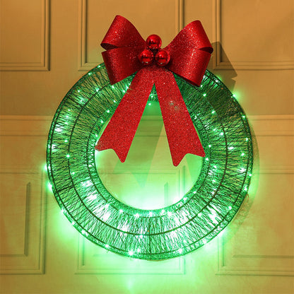 ZONGHONG props for decorations the nativity scene  Christmas wreath metal luminous bow wreath scene decoration arrangement