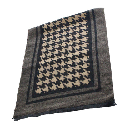GUANZHI High Warp Wool Blend Scarf 35cm   Warm high-end scarf for men