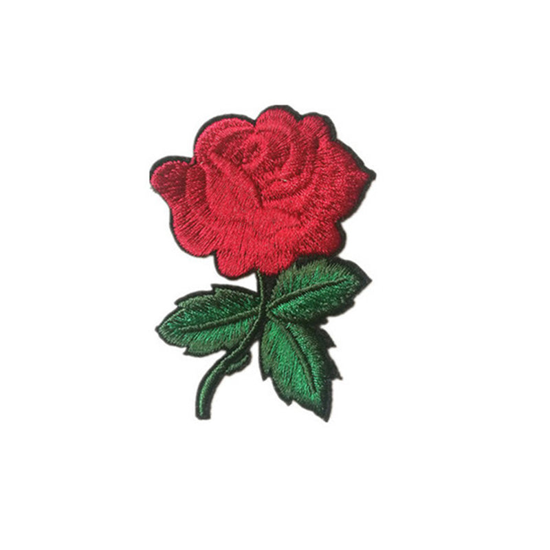 SHENGTONG Rose Series  Ripped patch applique embroidery cloth patch