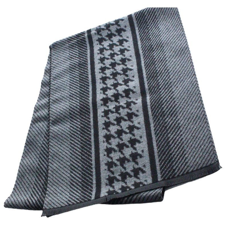 GUANZHI High Warp Wool Blend Scarf 35cm   Warm high-end scarf for men