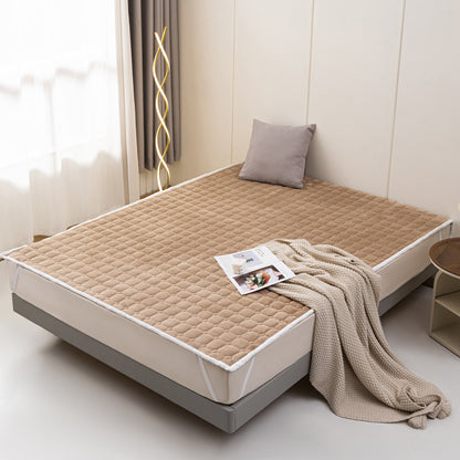 LIERDE Ultra Soft Crystal Plush Bed Pad  Non-slip wash mattress thickened to keep warm