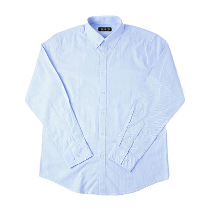 LESHI 2025 Autumn and Winter Cotton Oxford Spun Vertical Stripe Long Sleeve Shirt  business casual Men's Long Sleeve Shirts non-iron and easy care