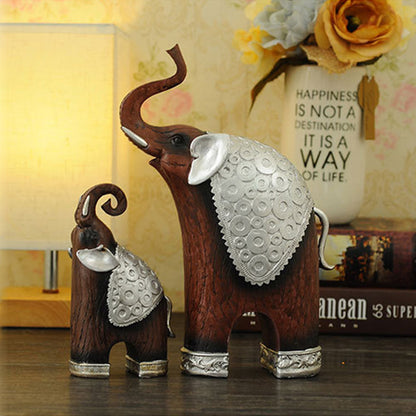 RONGHE Thai Style Wooden Mother And Child Elephant（For specific pricing, please consult our customer service）Minimum order quantity: 200 pieces Unique Desktop Ornaments Collectibles