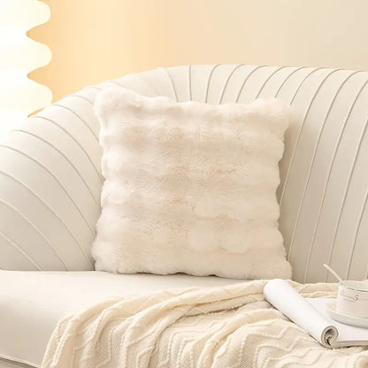 JINHUANYI Faux Rabbit Fur Bubble Ball Pillow
