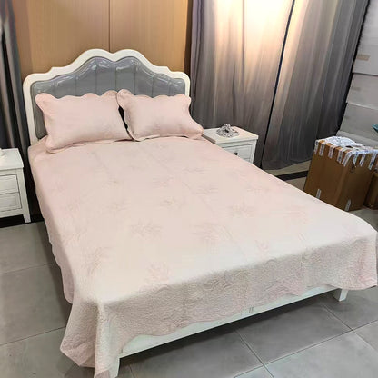 GANGZHENG 3pcs Cotton Plain Bed Cover Three sets (Plum embroidery)  Durable extra thick wash cotton
