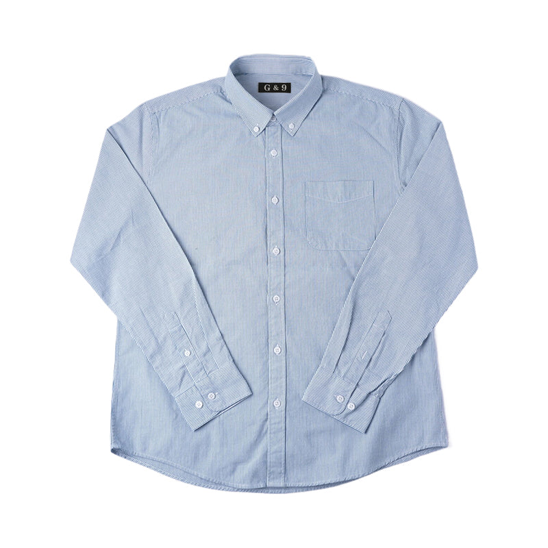 LESHI 2025 Autumn new gray vertical pinstripe shirt  Slim Appear temperament long-sleeved shirt