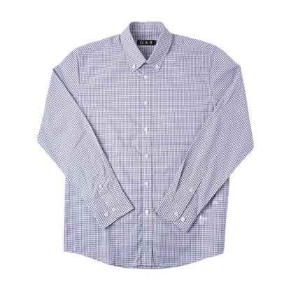 LESHI 2025 Spring new cotton gray plaid shirt  Comfortable, wrinkle-resistant Business formal wear
