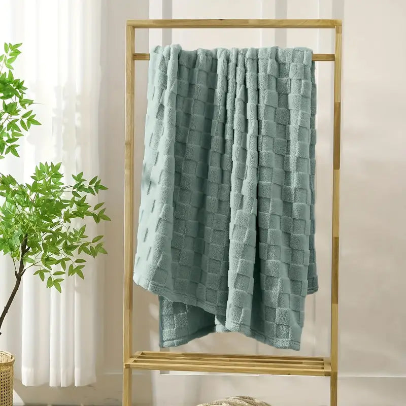 JINHUANYI Reversible Waffle Towers Hibiscus Blanket