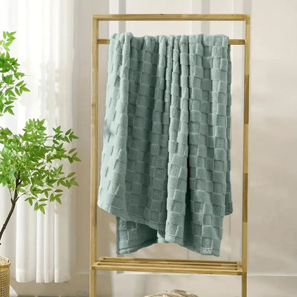 JINHUANYI Reversible Waffle Towers Hibiscus Blanket