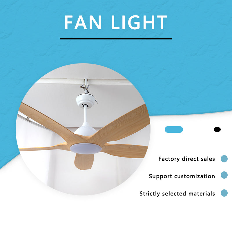 FENGZHIYUAN Ceiling fan light JY52-2068   Nordic restaurant with silent wood leaf ceiling fan lights