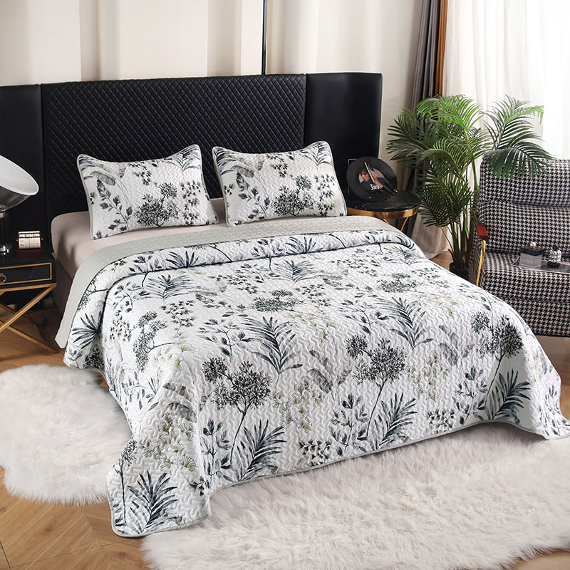 GANGZHENG 3Pcs Printed Bed Cover Set (French style 01)   Four seasons of high-end four-piece household