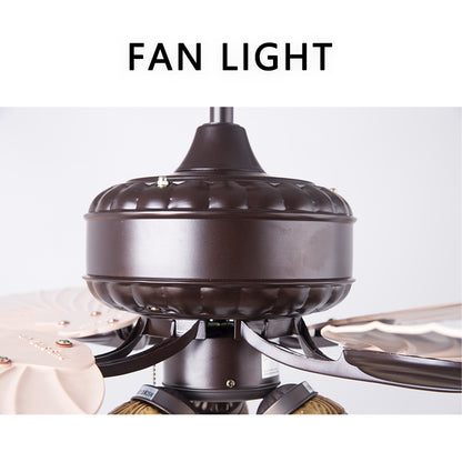 FENGZHIYUAN Ceiling fan light JY52-602  Southeast Asia vintage banana leaf ceiling fan light home big wind