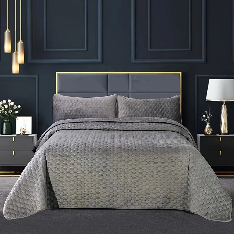 GANGZHENG 3Pcs Printed Bed Cover Set (French style 02)  Four seasons of high-end four-piece household