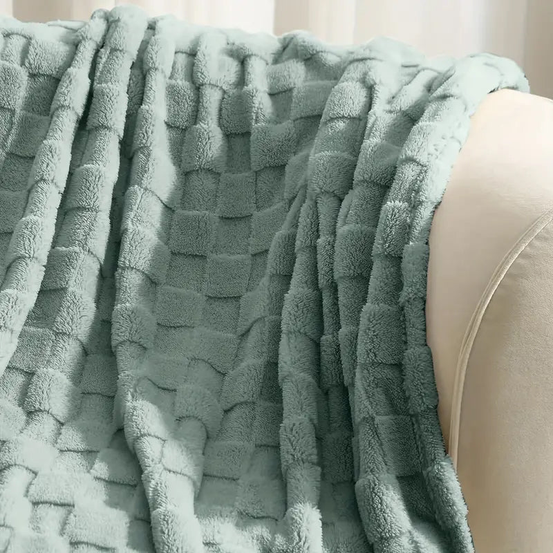 JINHUANYI Reversible Waffle Towers Hibiscus Blanket