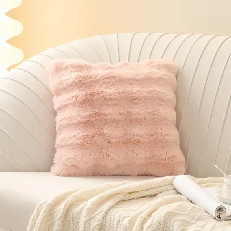 JINHUANYI Faux Rabbit Fur Bubble Ball Pillow