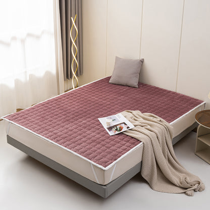 LIERDE Ultra Soft Crystal Plush Bed Pad  Non-slip wash mattress thickened to keep warm