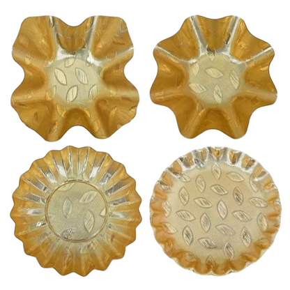 JINGMEI Golden Plastic Plate（For specific pricing, please contact customer service）Extra-Thick  Creative Snack Tray Party Platter