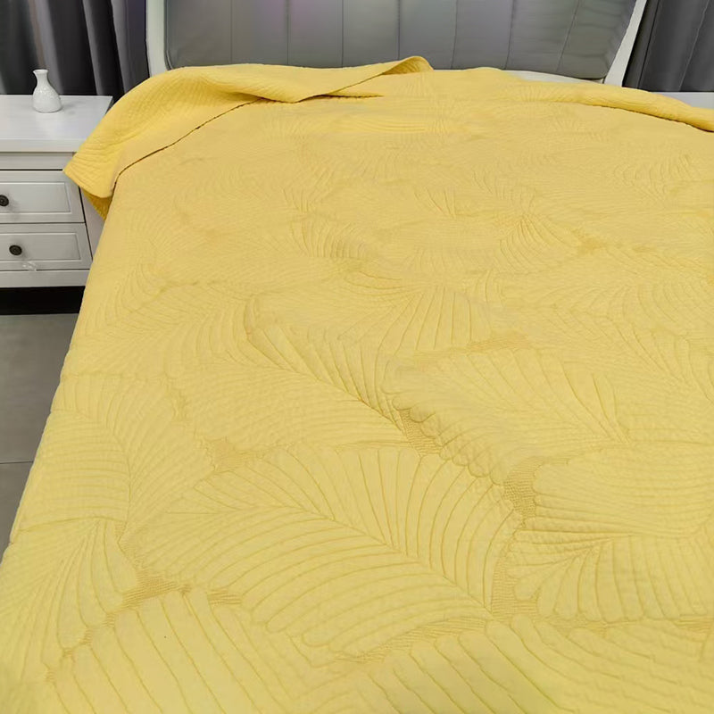 GANGZHENG 1pcs Cotton Plain Bed Cover (Banana leaf)  Pure cotton bed mattress household bedroom padded mattress