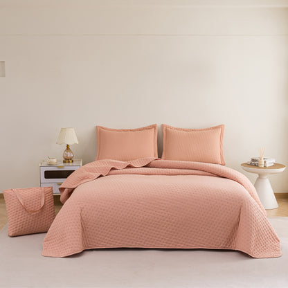 LIERDE Thickened sandwich cotton bed cover three-piece set  Thickened laminated cotton high-end bedding