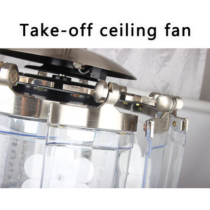 FENGZHIYUAN Take-off ceiling fan JY42-2016A  Scandinavian Light Luxury Simple Crystal Ceiling Fan Light Home Bedroom Light Fixtures