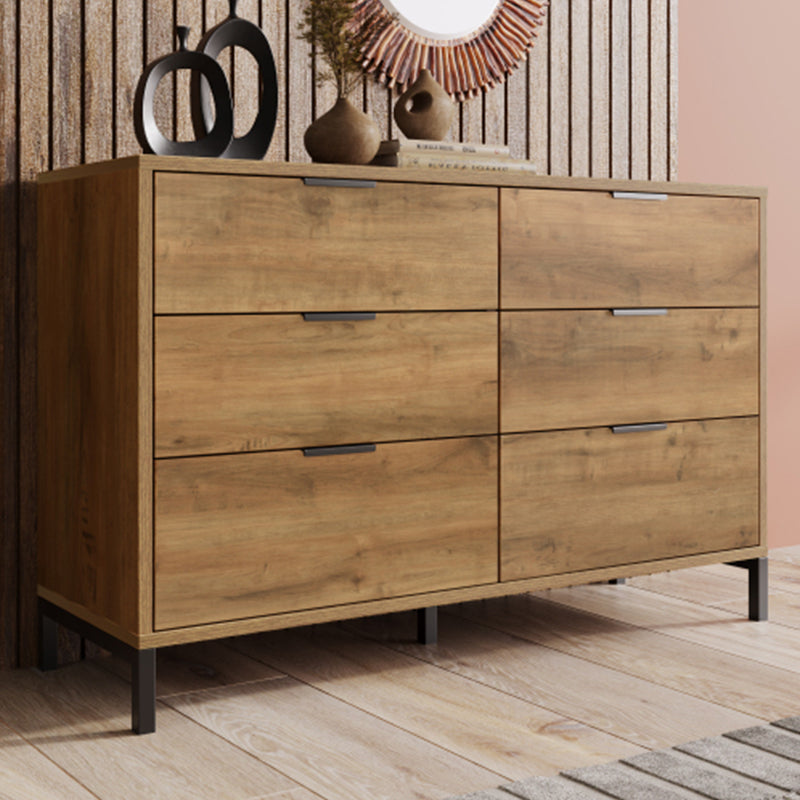 LEJIAJU Chest of drawers  Dining side cabinet Household walnut bedroom rattan cabinet against the wall storage bowl cabinet