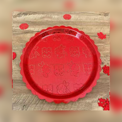 JINGMEI Round Plastic Tray 1（For specific pricing, please contact customer service）Festive Home Decor Decorative Supplies Fruit Celebration Tray