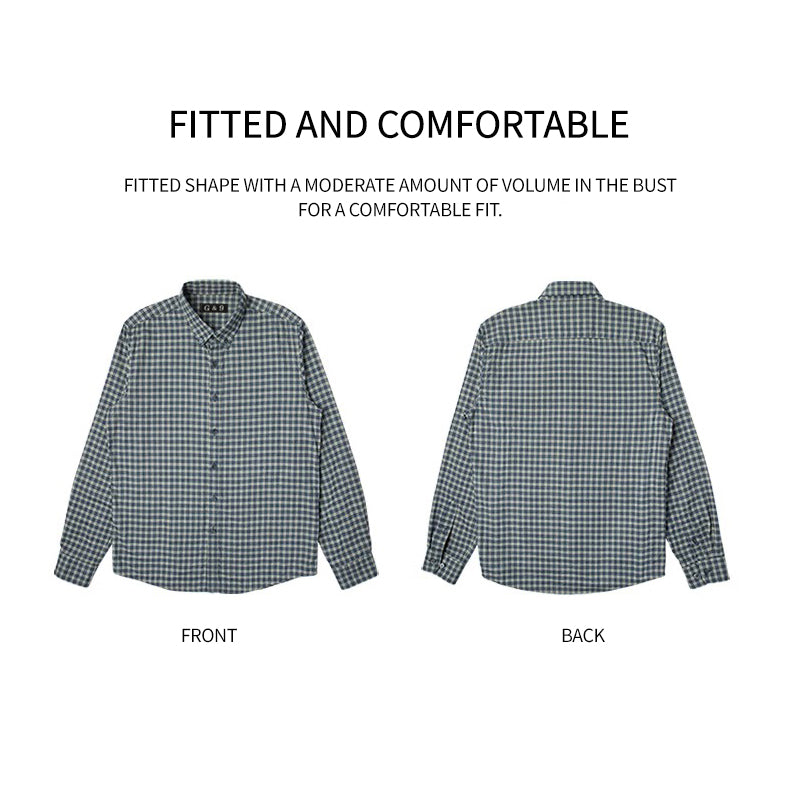 LESHI 2025 Fall And Winter Brushed Cotton Plaid Shirt  Comfortable, wrinkle-resistant Business formal wear