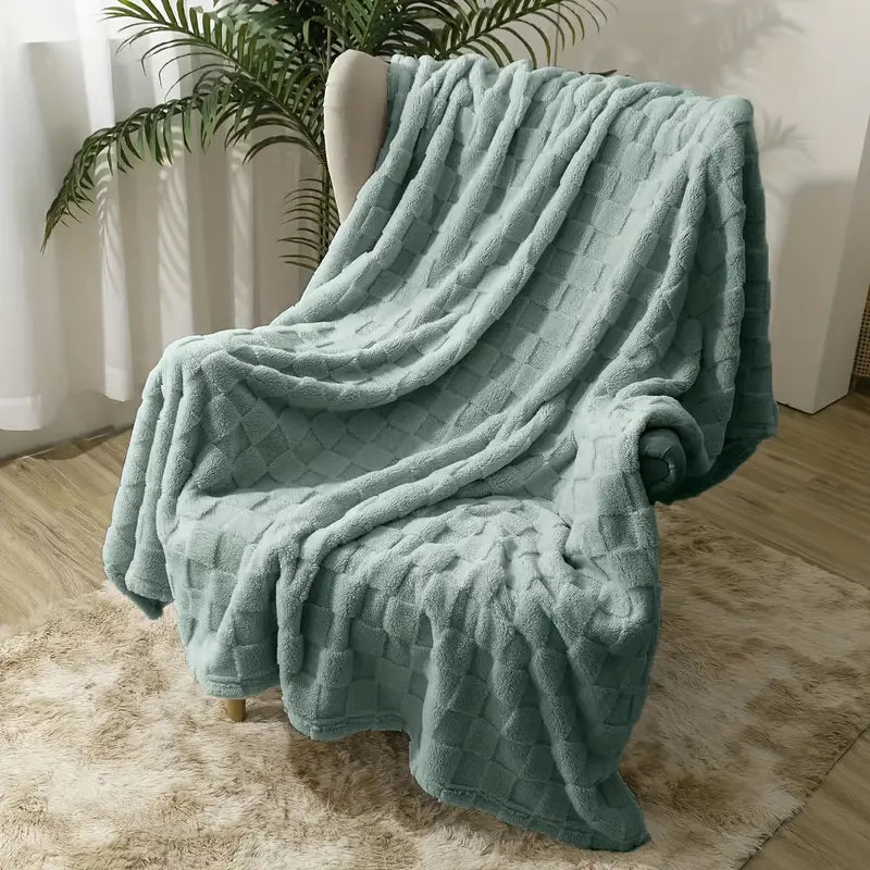 JINHUANYI Reversible Waffle Towers Hibiscus Blanket