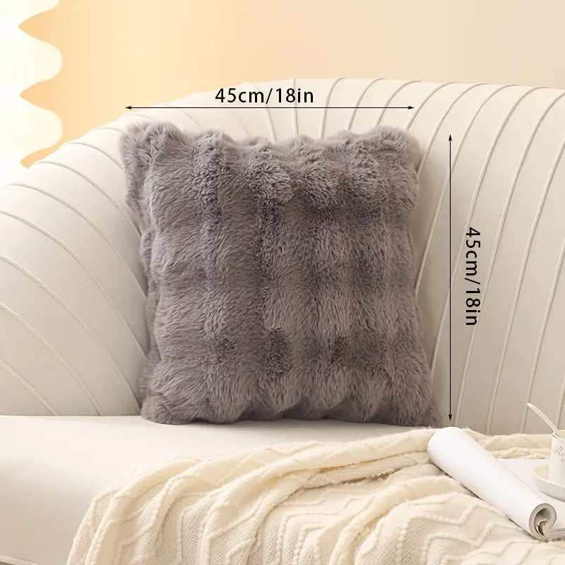 JINHUANYI Faux Rabbit Fur Bubble Ball Pillow