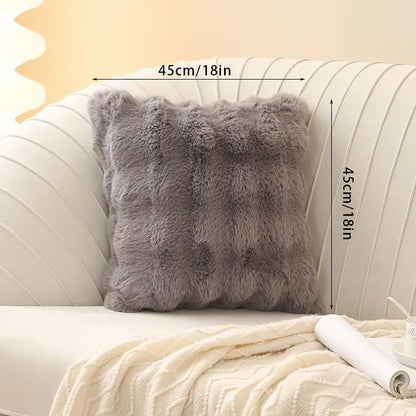 JINHUANYI Faux Rabbit Fur Bubble Ball Pillow
