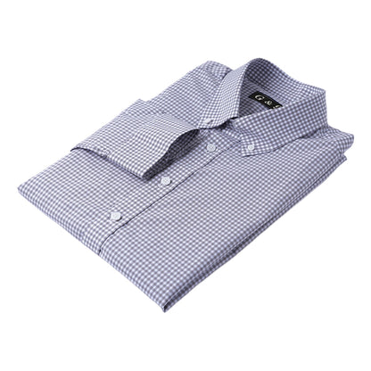 LESHI 2025 Spring new cotton gray plaid shirt  Comfortable, wrinkle-resistant Business formal wear