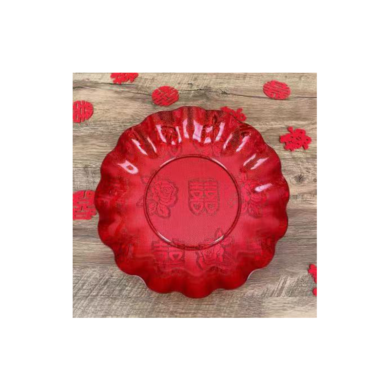 JINGMEI Round Plastic Tray 4（For specific pricing, please contact customer service）Wedding Supplies New Home Celebration Chinese-Style Fruit Tray
