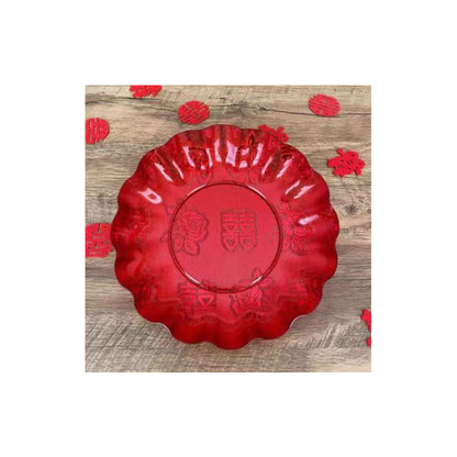 JINGMEI Round Plastic Tray 4（For specific pricing, please contact customer service）Wedding Supplies New Home Celebration Chinese-Style Fruit Tray