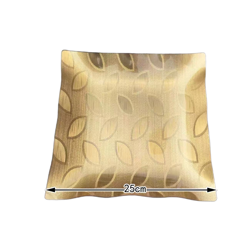 JINGMEI Golden Plastic Plate（For specific pricing, please contact customer service）Extra-Thick  Creative Snack Tray Party Platter