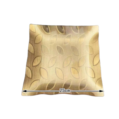 JINGMEI Golden Plastic Plate（For specific pricing, please contact customer service）Extra-Thick  Creative Snack Tray Party Platter